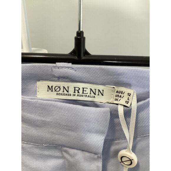 MØN RENN Lisle Pant - Light Blue Women’s Size Large (12) Embroidered Pants $189 - Picture 7 of 9